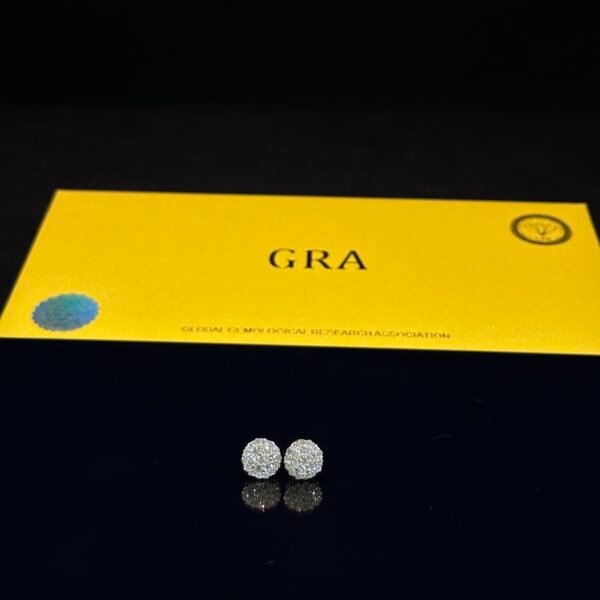 S925 Round Synthetic Moissanite Hip Hop Iced Out Halo Stud Earrings For Men Women Christmas Gift - Image 8