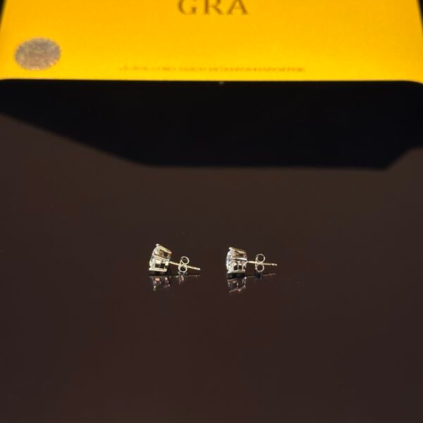 S925 7mm Round Moissanite Stud Earrings for Men Women, Hypoallergenic Lightweight  Silver Earrings - Image 4