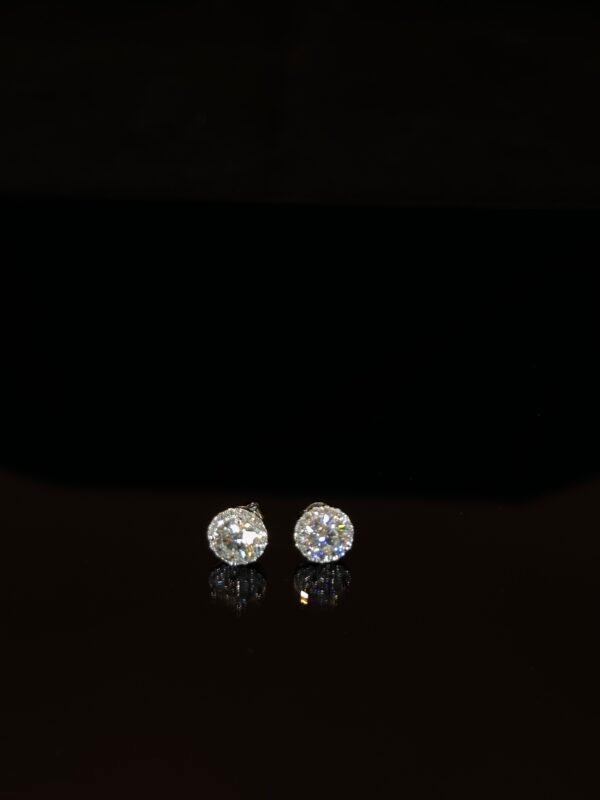 S925 Round Moissanite Halo Stud Earrings for Men Women, Iced Out Hip Hop Style Premium Gemstone Jewelry Gifts - Image 12