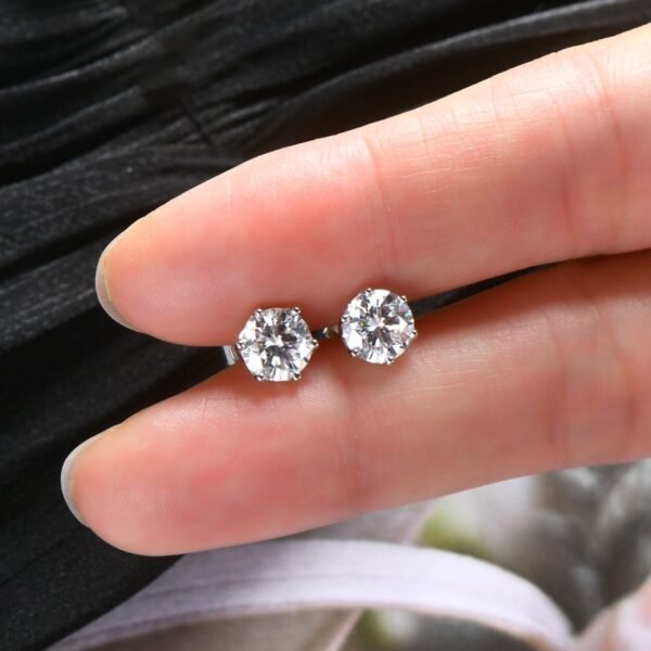 "925 Sterling Silver Moissanite Hip Hop Earrings Iced Out Halo Design Unisex Luxury Gift - Image 12