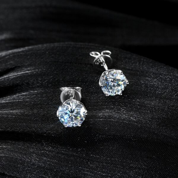 "925 Sterling Silver Moissanite Hip Hop Earrings Iced Out Halo Design Unisex Luxury Gift - Image 6