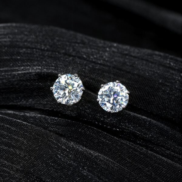 "925 Sterling Silver Moissanite Hip Hop Earrings Iced Out Halo Design Unisex Luxury Gift - Image 7