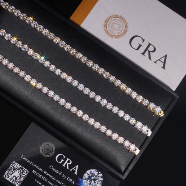 925s & VVS MOISSANITE TENNIS CHAIN WHITE GOLD - Image 3