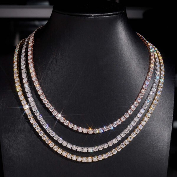 925s & VVS MOISSANITE TENNIS CHAIN WHITE GOLD - Image 7